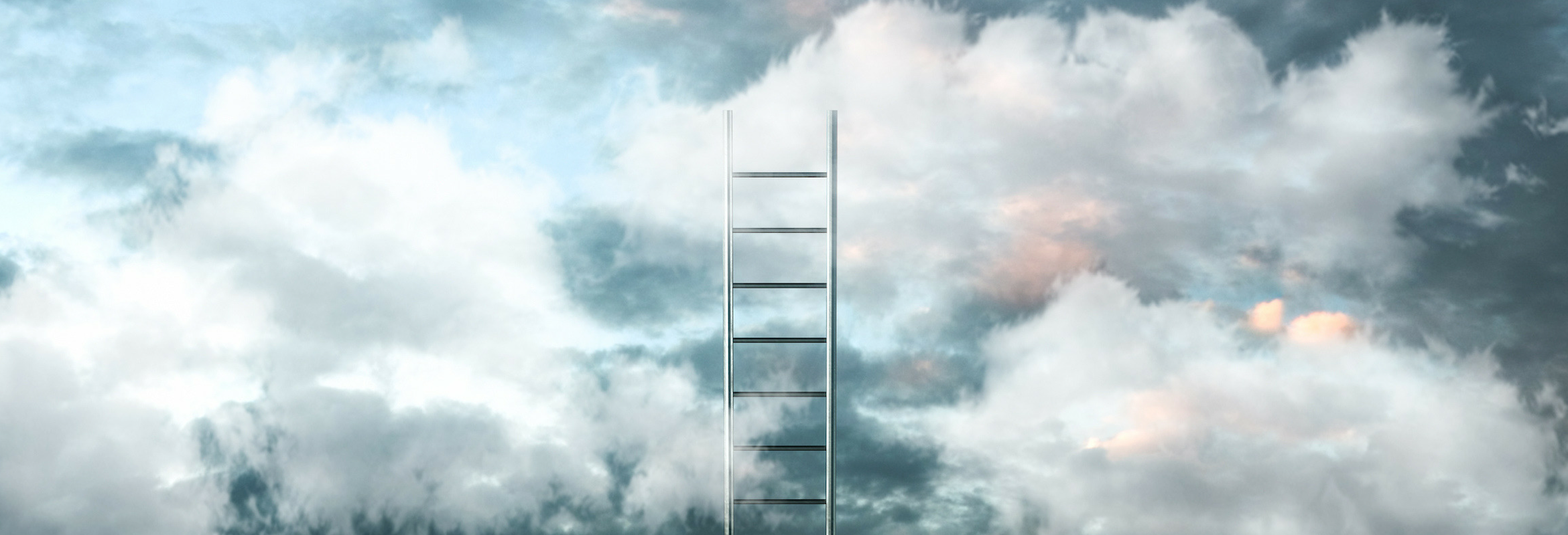 An image of a ladder in the clouds.